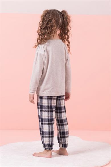 Mojo Kız Çocuk 4-8 Yaş Dream Desenli Pijama Takımı 6277 Bej