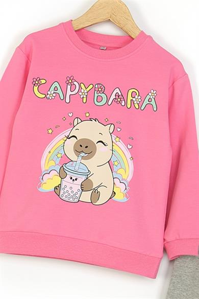 Mojo Kız Çocuk 4-9 Yaş Capybara Taytlı Takım Pembe