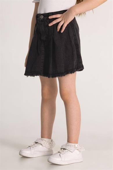 Mojo Kız Çocuk 4-9 Yaş Denim Şort Etek 0204 Siyah