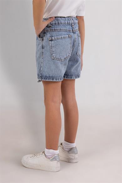 Mojo Kız Çocuk 4-9 Yaş Gabardin Şort Etek 0460 Kot Mavi