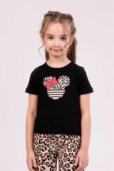 Mojo Kız Çocuk 4-9 Yaş Leoparlı Kaskorse Body 0607 Siyah