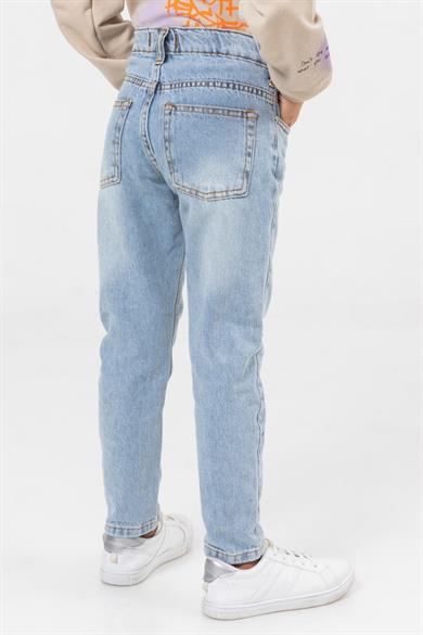 Mojo Kız Çocuk 4-9 Yaş Mom Fit Jean 0188 Kot Mavi