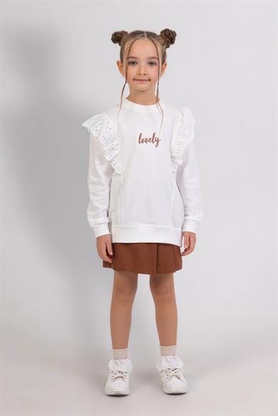 Mojo Kız Çocuk 4-9 Yaş Şort Etekli Takım 9807 Kahverengi