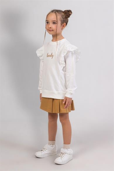 Mojo Kız Çocuk 4-9 Yaş Şort Etekli Takım 9807 Hardal