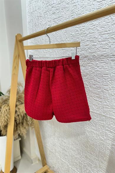 Mojo Kız Çocuk 5-14 Yaş Düğme Detaylı Şort Etek 4248 Kırmızı