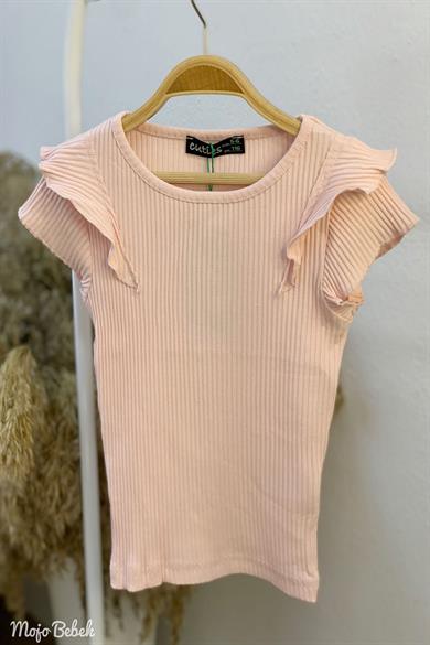 Mojo Kız Çocuk 5-14 Yaş  Fırfırlı Kol Kaşkorse Body 3311 Pudra