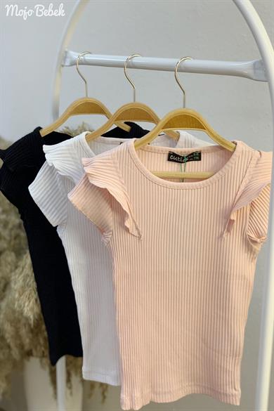 Mojo Kız Çocuk 5-14 Yaş  Fırfırlı Kol Kaşkorse Body 3311 Siyah