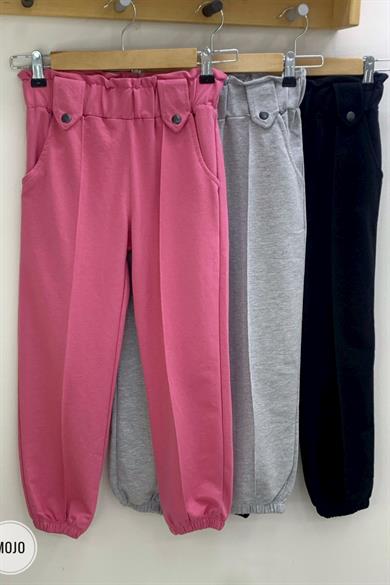 Mojo Kız Çocuk 8-12 Yaş Kemer Detaylı Eşofman Altı 724602 Siyah