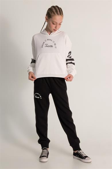 Mojo Kız Çocuk 9-14 Yaş %100 Pamuk Jogger Eşofman Altı 9778 Siyah