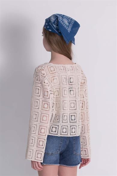 Mojo Kız Çocuk 9-14 Yaş 2li Örme Triko Bluz Takım Bej