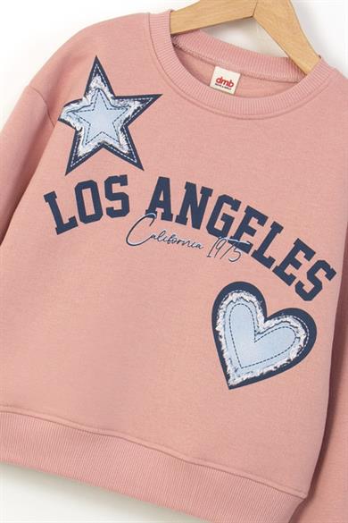 Mojo Kız Çocuk 9-14 Yaş Baskılı Sweatshirt Pembe