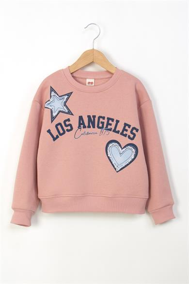 Mojo Kız Çocuk 9-14 Yaş Baskılı Sweatshirt Pembe