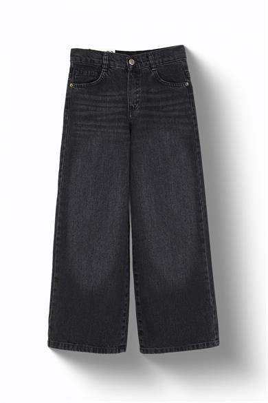 Mojo Kız Çocuk 9-14 Yaş Bol Paça Denim  Pantolon Füme
