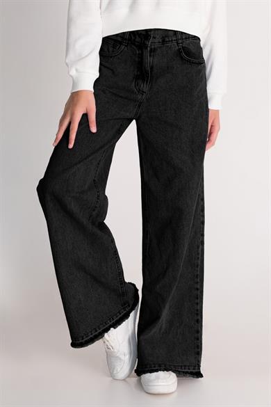 Mojo Kız Çocuk 9-14 Yaş Bol Paça Denim Pantolon 2985 Füme