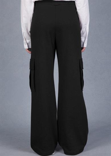 Mojo Kız Çocuk 9-14 Yaş Kargo Cep Palazzo Pantolon 9711 Siyah