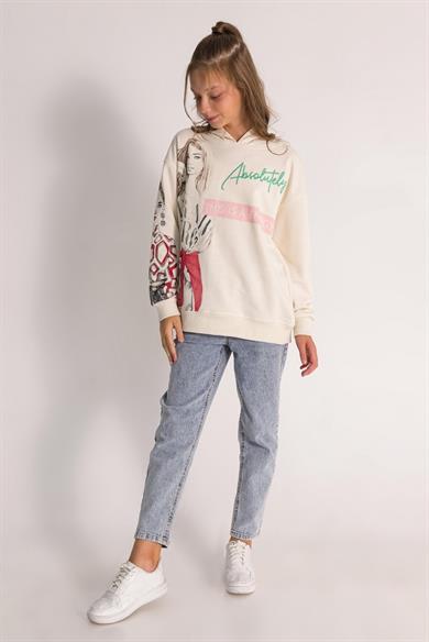 Mojo Kız Çocuk 9-14 Yaş Slim Fit Jean Pantolon 9586 Kot Mavi