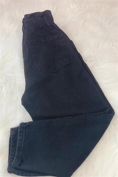 Mojo Kız Çocuk Beli Lastikli Mom Pantolon 2193 Siyah