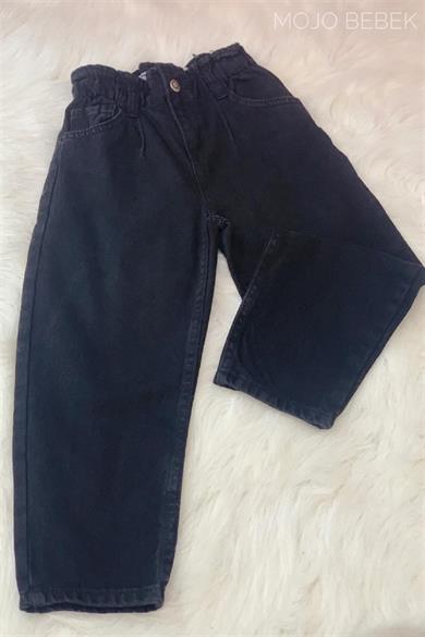 Mojo Kız Çocuk Beli Lastikli Mom Pantolon 2193 Siyah