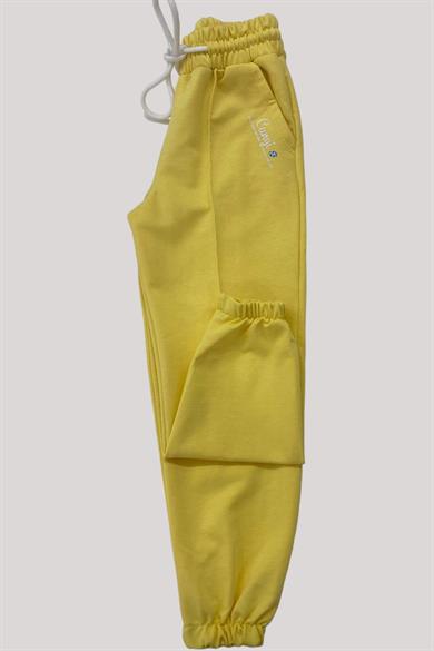 Mojo Kız Çocuk Biye Detaylı Paçası Lastikli Eşofman Altı 25001 Sarı