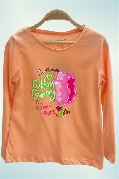 Mojo Kız Çocuk Cotton Candy Baskılı Uzun Kol T-shirt 523007 Turuncu