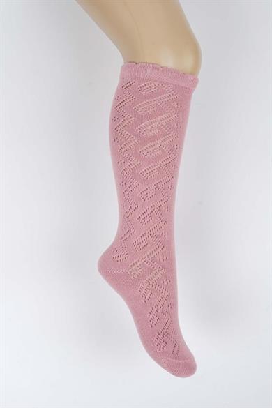 Mojo Kız Çocuk Desenli File Golf Çorap K14058 Pembe