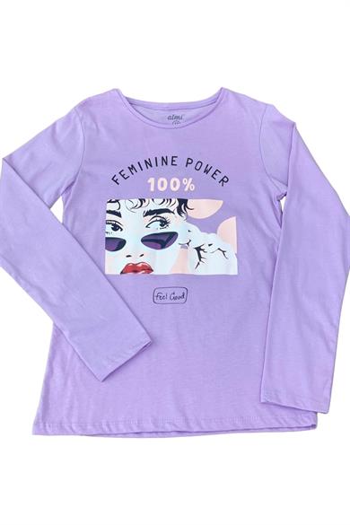 Mojo Kız Çocuk Femınıne Power Baskılı Uzun Kol T-shirt 823130 Mor