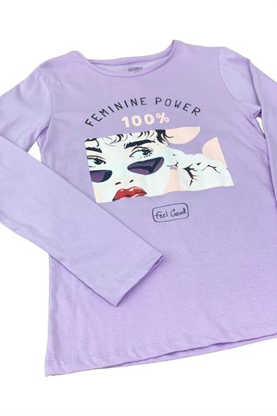 Mojo Kız Çocuk Femınıne Power Baskılı Uzun Kol T-shirt 823130 Mor