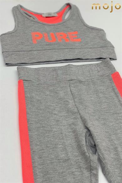 Mojo Kız Çocuk Fileli Sporcu Atletli Taytlı Takım 51139 Gri