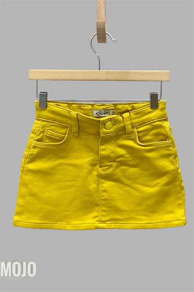 Mojo Kız Çocuk Full Likra Renkli Denim Etek 234647 Hardal