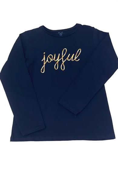 Mojo Kız Çocuk Joyful Nakışlı Uzun Kol T-shırt 823422 Siyah