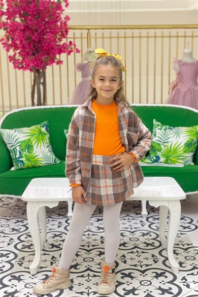 Mojo Kız Çocuk Kaşkorse Bisiklet Yaka Body 3429 Turuncu