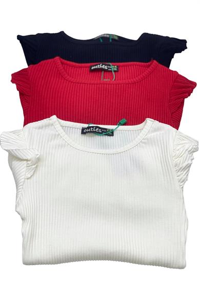 Mojo Kız Çocuk Kaşkorse Kolu Fırfırlı Bisiklet Yaka Body 3427 Krem