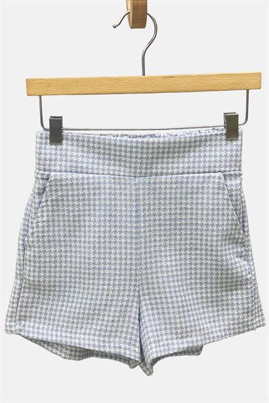 Mojo Kız Çocuk Kazayağı Keten Şort 3852 Mavi