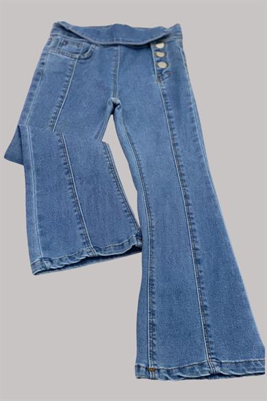 Mojo Kız Çocuk Kemerli İspanyol Paça Kot Pantolon 320910 Kot Mavi