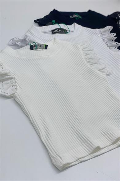 Mojo Kız Çocuk Kolları Fistolu Kaşkorse Body 3817 Krem