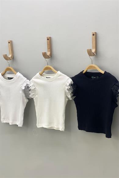 Mojo Kız Çocuk Kolları Fistolu Kaşkorse Body 3817 Siyah