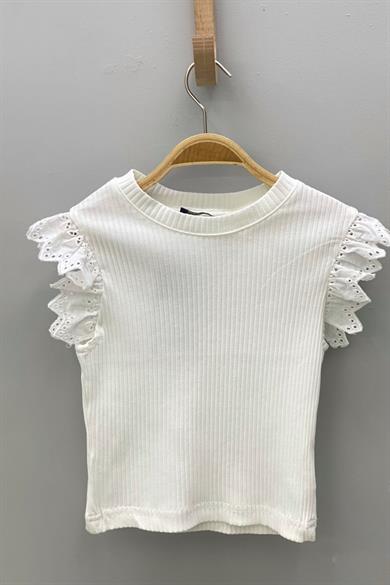 Mojo Kız Çocuk Kolları Fistolu Kaşkorse Body 3817 Krem
