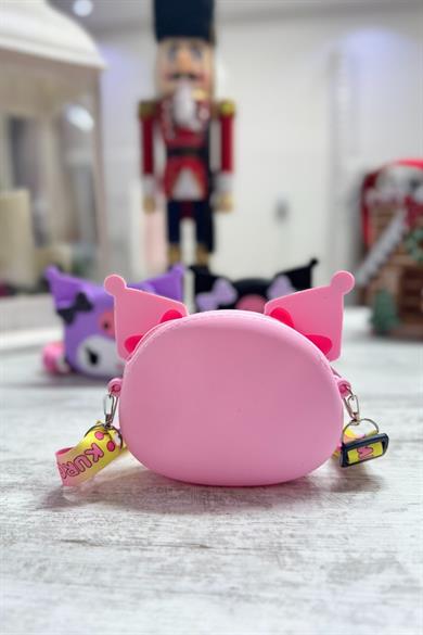 Mojo Kız Çocuk Kuromi Figürlü Silikon Çanta Pembe