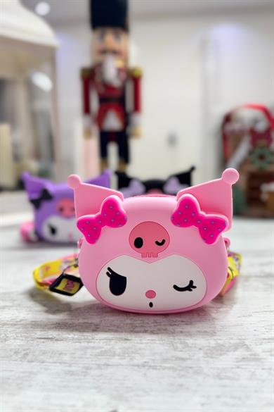 Mojo Kız Çocuk Kuromi Figürlü Silikon Çanta Pembe