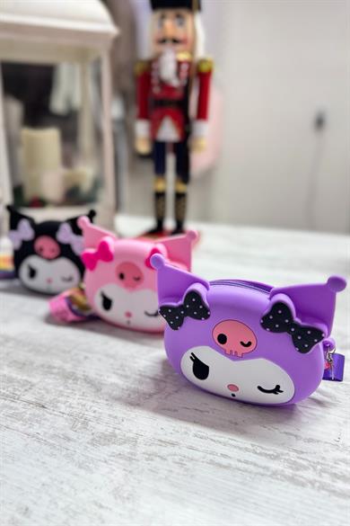 Mojo Kız Çocuk Kuromi Figürlü Silikon Çanta Pembe