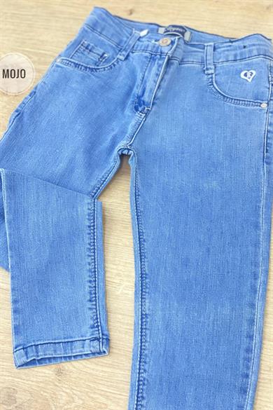 Mojo Kız Çocuk  Likralı Kot Pantolon 6206 Kot Mavi