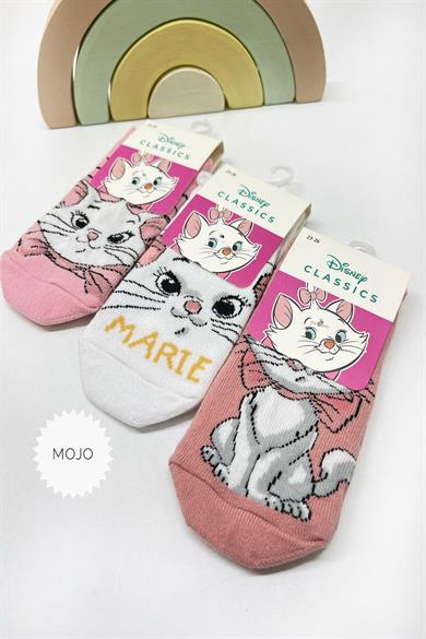 Mojo Kız Çocuk Lisanslı Disnep Soket Çorap 2207 Beyaz-Pembe