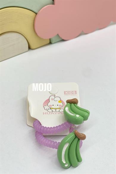 Mojo Kız Çocuk Meyve Figürlü Spiral Model İkili Toka 9158 Yeşil