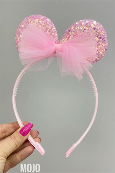 Mojo Kız Çocuk Mickey Model Pullu Tül Detaylı Taç 15036 Pembe