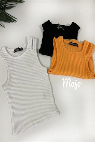 Mojo Kız Çocuk Omuz Detaylı Crop 3399 Beyaz