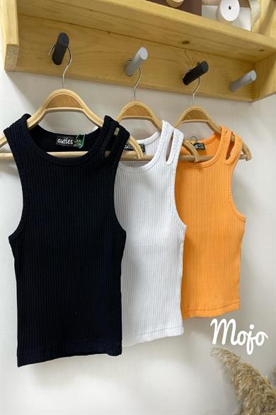 Mojo Kız Çocuk Omuz Detaylı Crop 3399 Beyaz