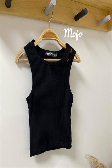 Mojo Kız Çocuk Omuz Detaylı Crop 3399 Siyah