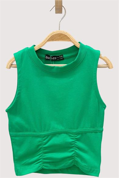 Mojo Kız Çocuk Önden Büzgülü Kolsuz Crop 3511 Yeşil