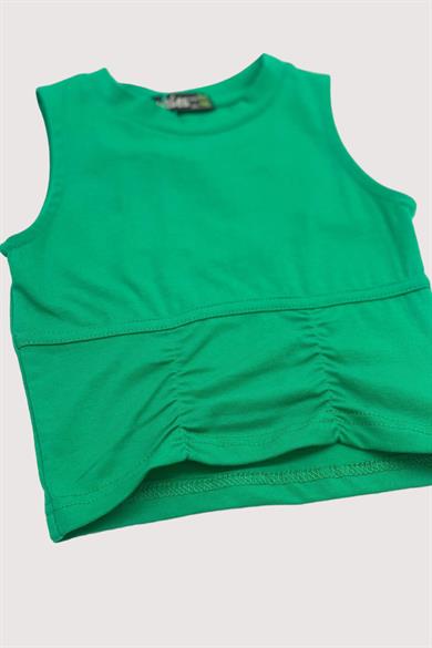 Mojo Kız Çocuk Önden Büzgülü Kolsuz Crop 3511 Yeşil