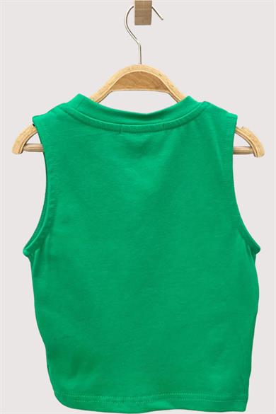 Mojo Kız Çocuk Önden Büzgülü Kolsuz Crop 3511 Yeşil